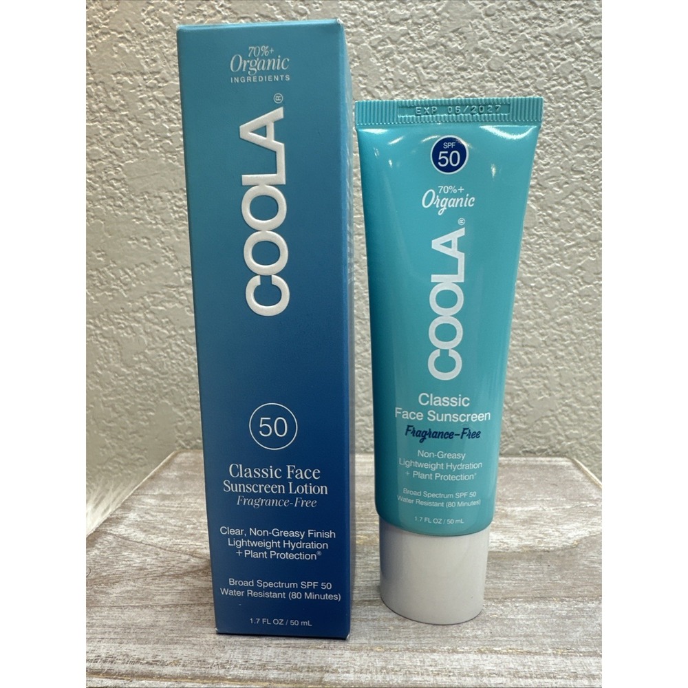 $15 🌙 COOLA Classic Face Sunscreen SPF 50 Fragrance Free- 1.7 06-27 SEALED